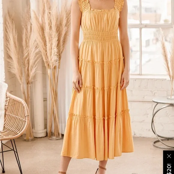 Lulus Yellow Sun Dress - Picture 1 of 3